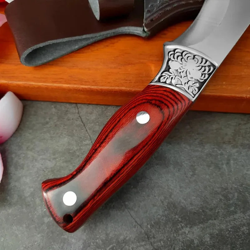 Butcher Boning Knife Stainless Steel Cut Meat Fish Fruit Vegetables Chopping Slicing Kitchen Chef Knife Cleaver Knife with Cover