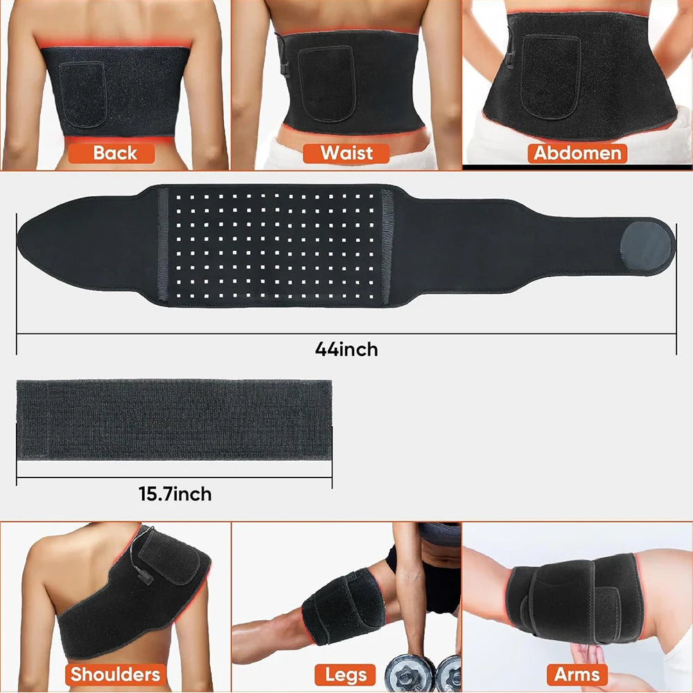 Red Light Therapy Belt Infrared Light Therapy Wrap Red Light Therapy Device for Body with Timer Back Shoulder Waist Pain Relief