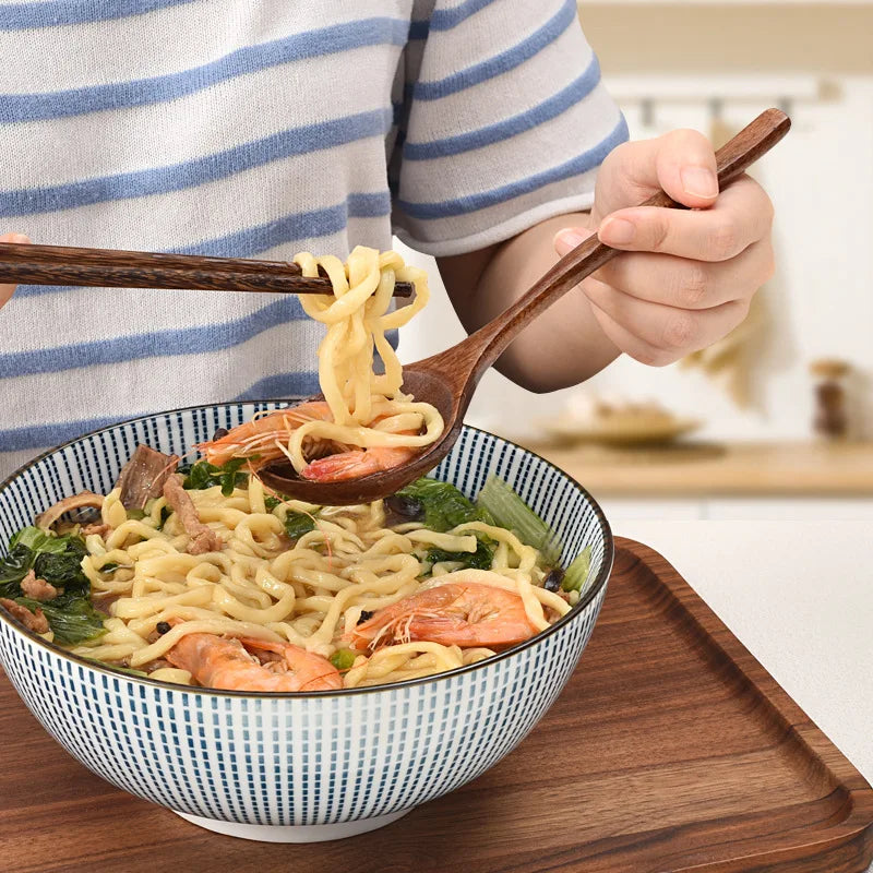 New Japanese Wooden Spoon Long Handle Large Round Soup Spoon Multifunctional Portable Spoon Tableware for Kitchen Tool