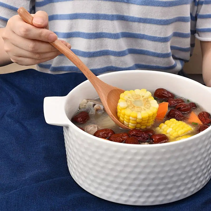 New Japanese Wooden Spoon Long Handle Large Round Soup Spoon Multifunctional Portable Spoon Tableware for Kitchen Tool