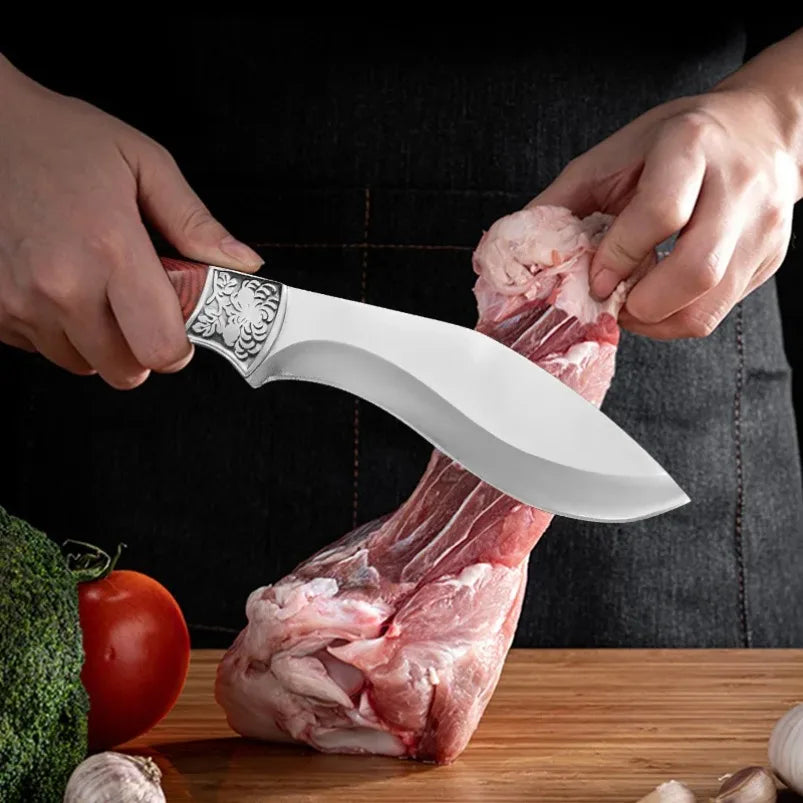 Butcher Boning Knife Stainless Steel Cut Meat Fish Fruit Vegetables Chopping Slicing Kitchen Chef Knife Cleaver Knife with Cover