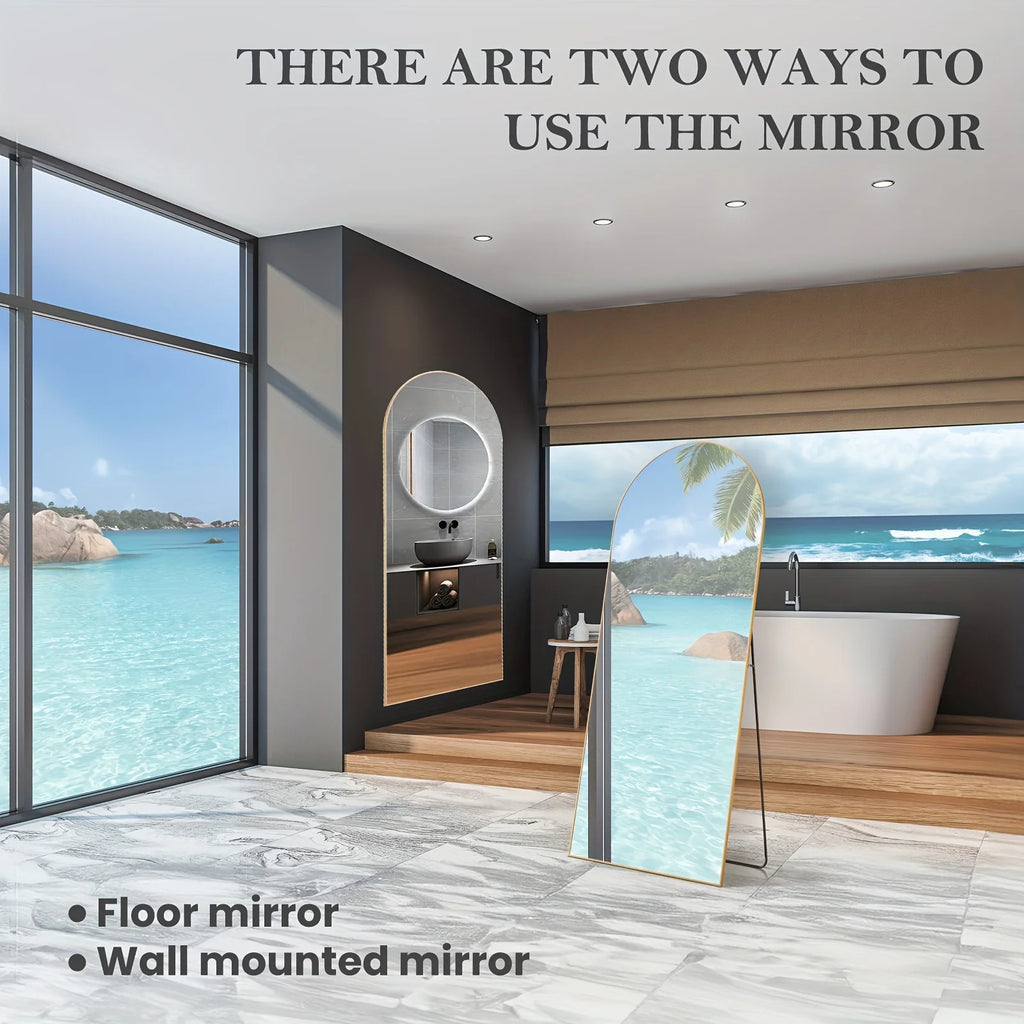 Arched/Rect Full Length Mirror,Full Body Mirror With Stand