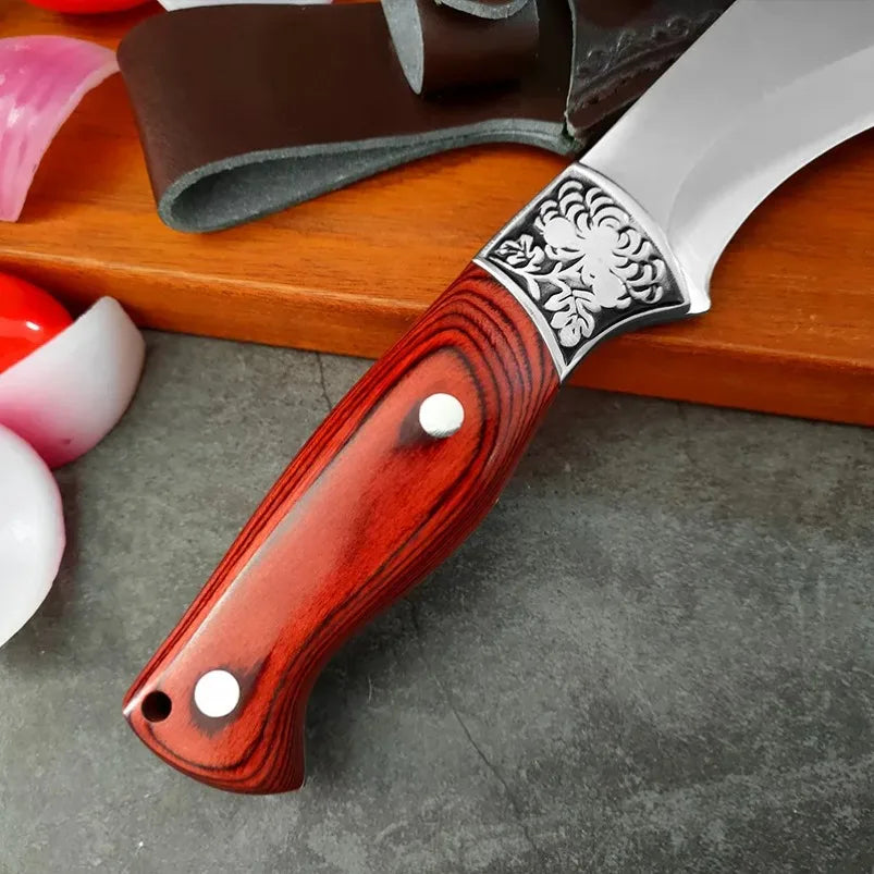 Butcher Boning Knife Stainless Steel Cut Meat Fish Fruit Vegetables Chopping Slicing Kitchen Chef Knife Cleaver Knife with Cover