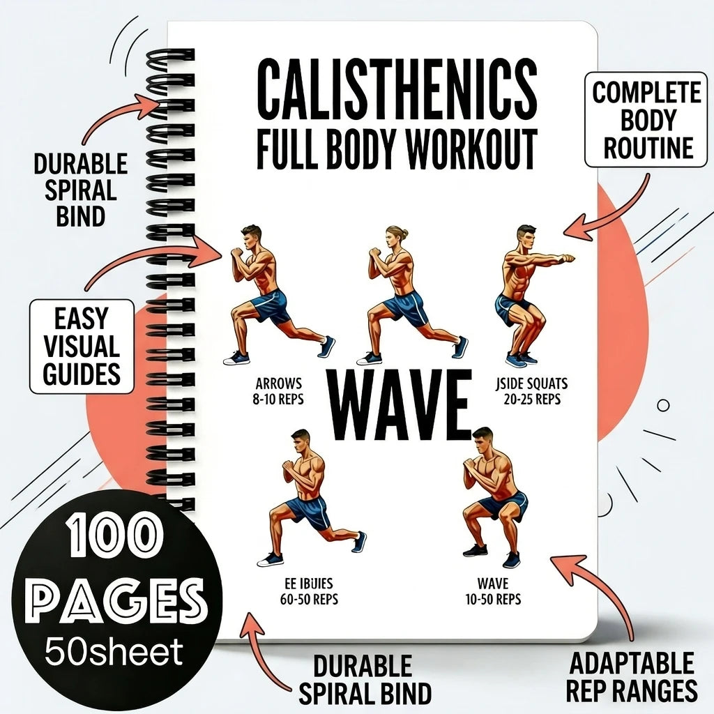 Calisthenics Full Body Workout Notebook for Home Gym Use with Progress Tracking Compact Portable Design for All Fitness Levels