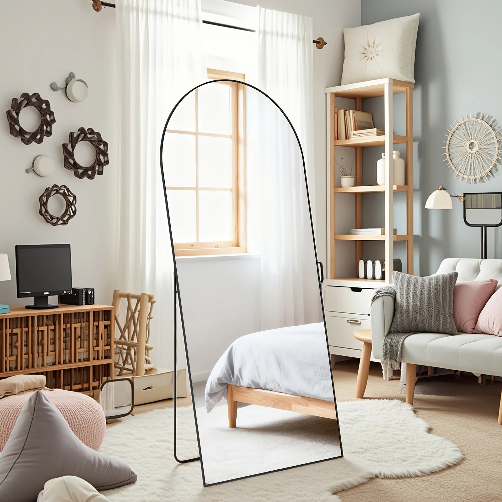 Arched/Rect Full Length Mirror,Full Body Mirror With Stand