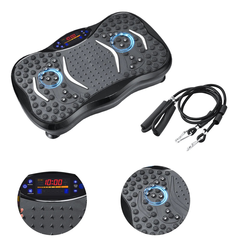 Fat Shaking Machine Bluetooth-Compatible Vibration Plate Exercise Machine Adjustable Speed Workout Vibrate Stand for Weight Loss
