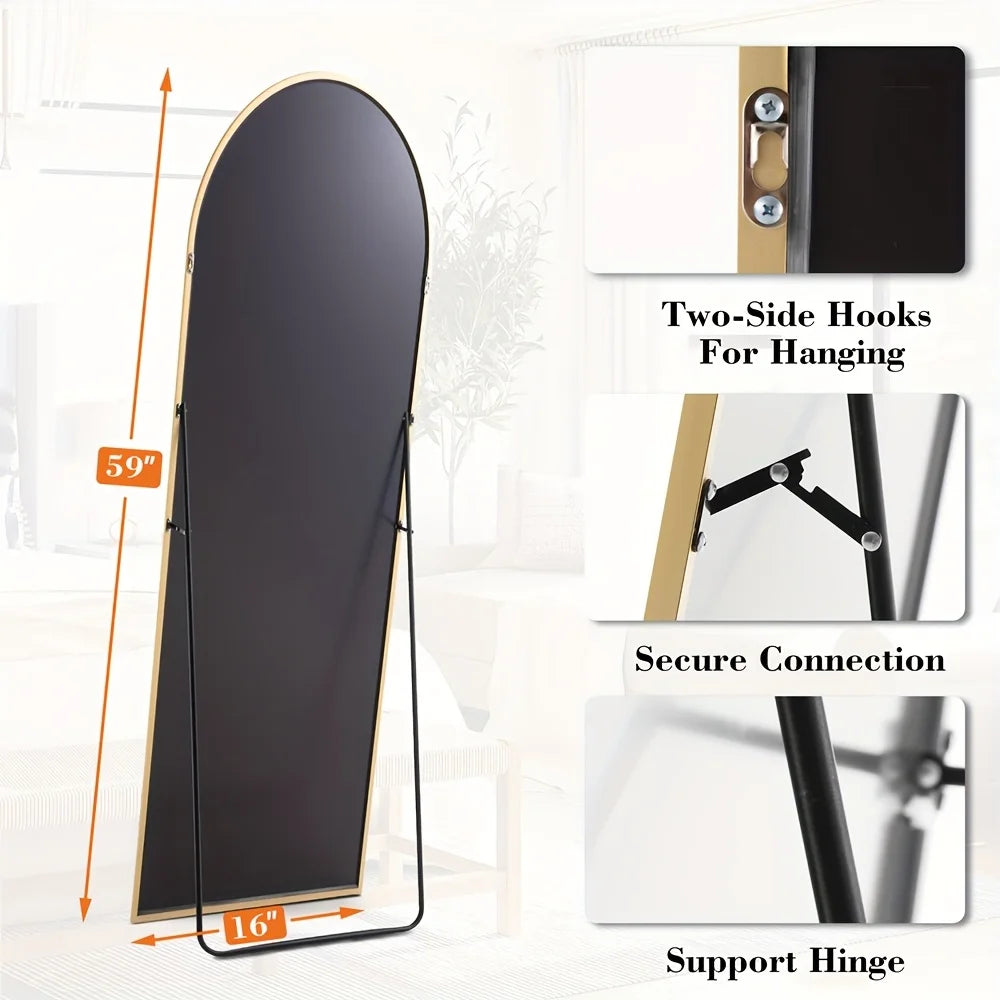 Arched/Rect Full Length Mirror,Full Body Mirror With Stand