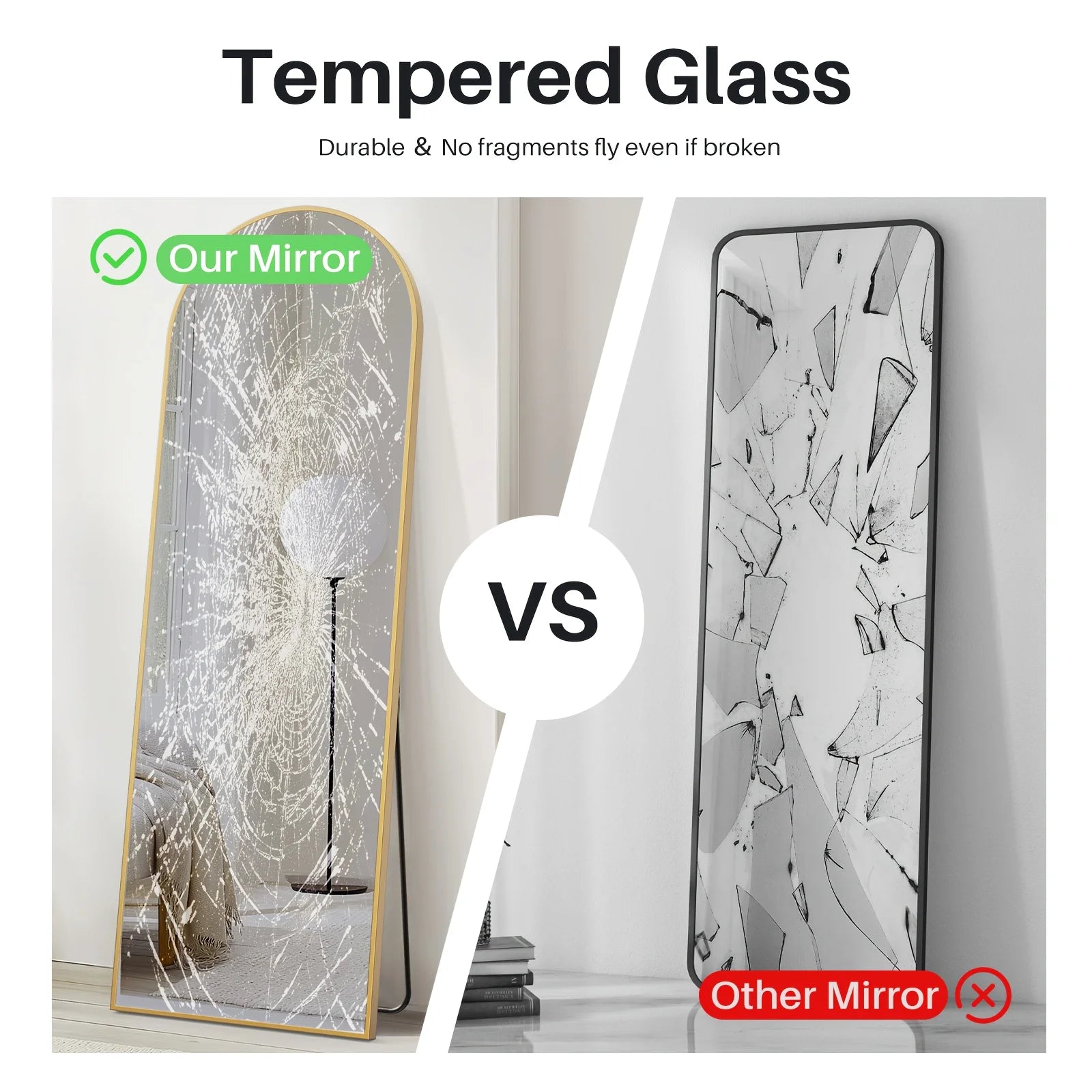 Arched/Rect Full Length Mirror,Full Body Mirror With Stand