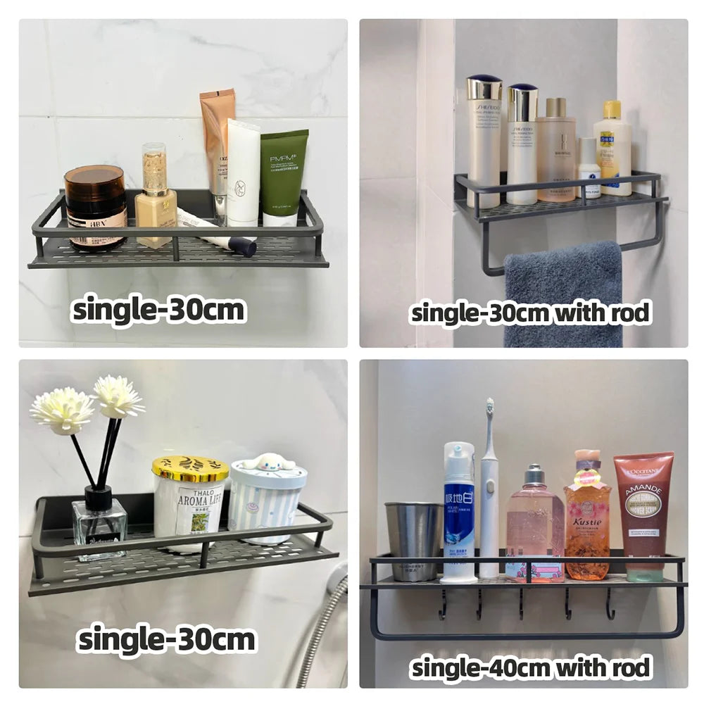 Wall-Mounted Kitchen Spice Rack Organizer Carbon Steel No Drilling 12-20 Inch Seasoning Holder Shelf for Easy Access to Spices