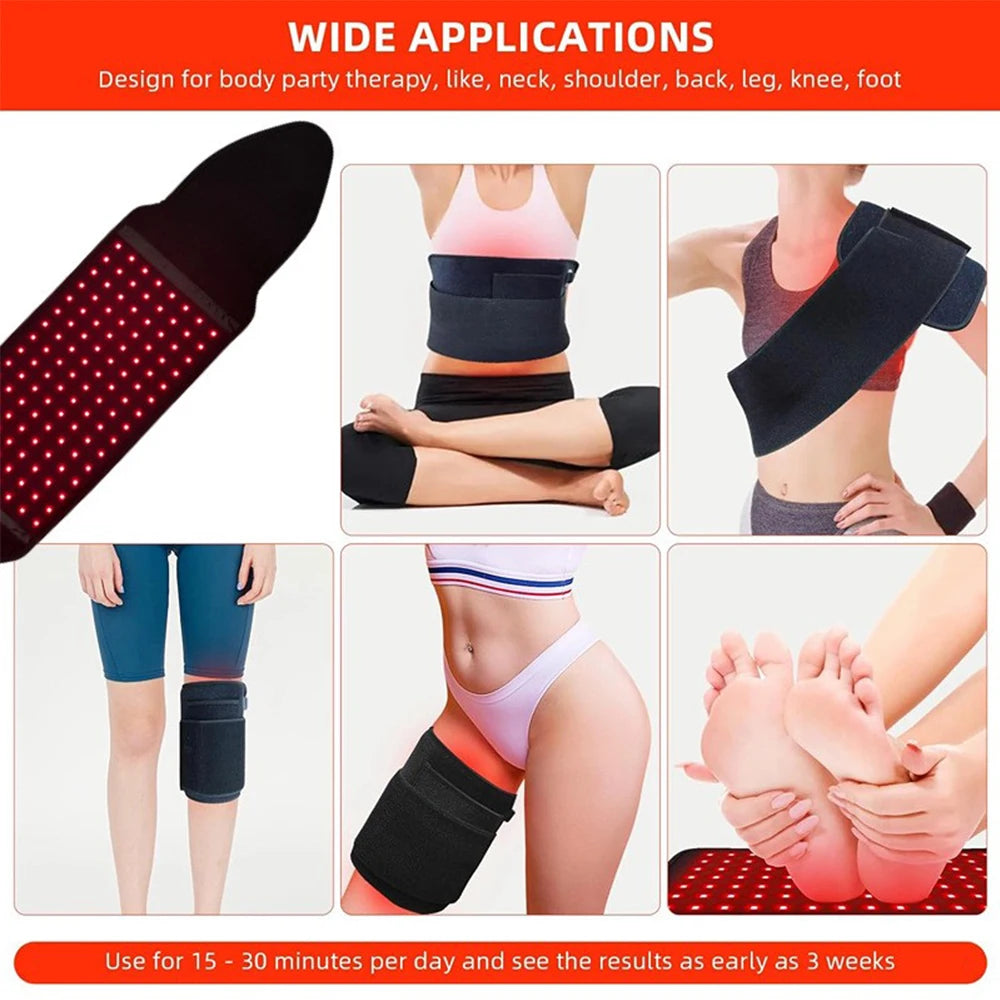 Red Light Therapy Belt Infrared Light Therapy Wrap Red Light Therapy Device for Body with Timer Back Shoulder Waist Pain Relief
