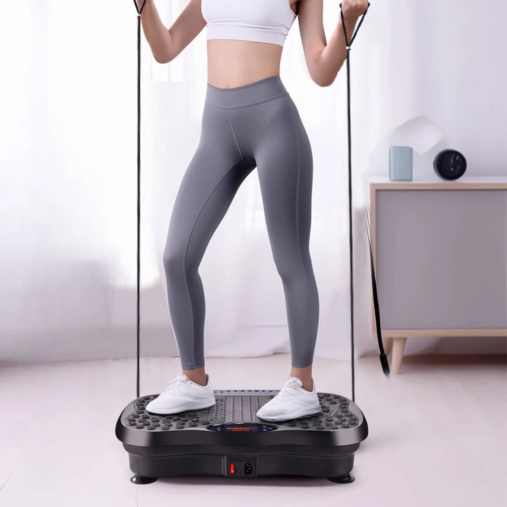 Fat Shaking Machine Bluetooth-Compatible Vibration Plate Exercise Machine Adjustable Speed Workout Vibrate Stand for Weight Loss
