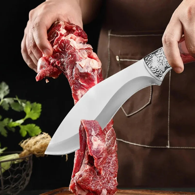 Butcher Boning Knife Stainless Steel Cut Meat Fish Fruit Vegetables Chopping Slicing Kitchen Chef Knife Cleaver Knife with Cover