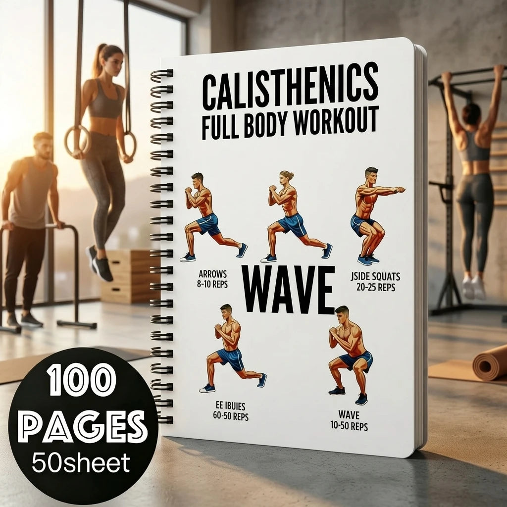 Calisthenics Full Body Workout Notebook for Home Gym Use with Progress Tracking Compact Portable Design for All Fitness Levels