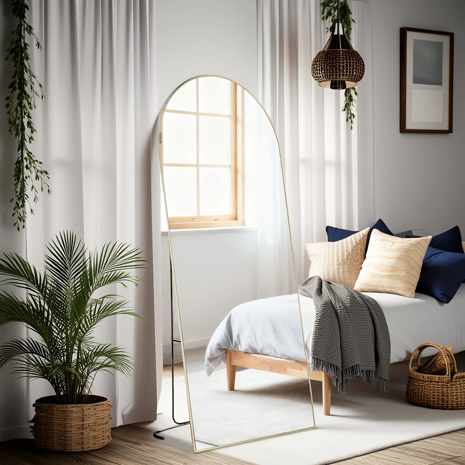 Arched/Rect Full Length Mirror,Full Body Mirror With Stand
