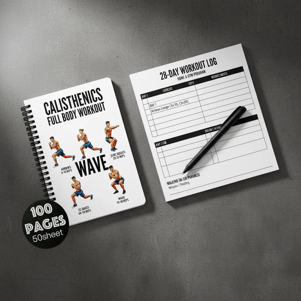 Calisthenics Full Body Workout Notebook for Home Gym Use with Progress Tracking Compact Portable Design for All Fitness Levels